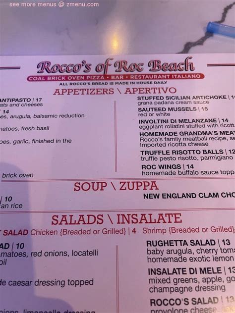 Rocco's of roc beach menu  Orders through Toast are commission free and go directly to this restaurant